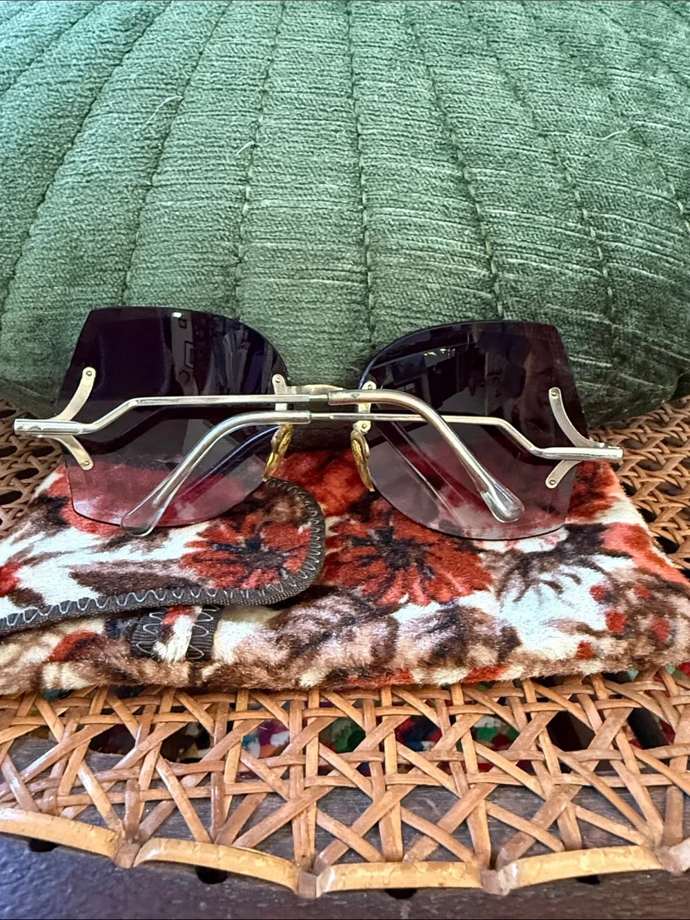 Vintage Aubergine Boho Chic Smoked Lens Sunglasses